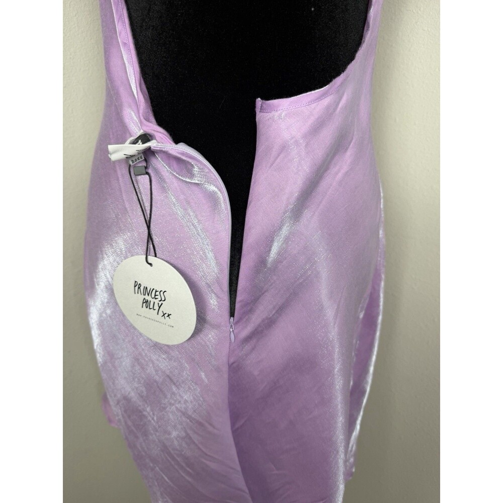 Princess Polly Violetta Mini Dress Purple Satin Slip Backless Size 10 NWT - Picture 10 of 13